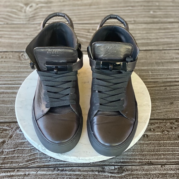 Men's BUSCEMI Matt BLK Leather High Top Sneakers - Picture 8 of 8